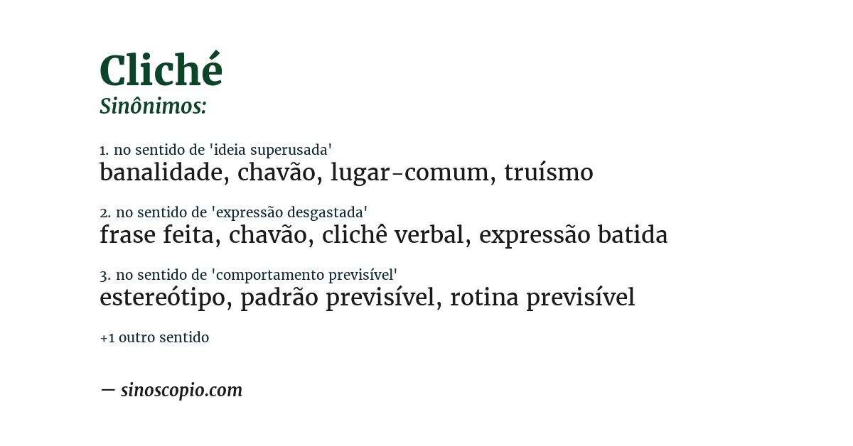 Sinônimo de cliché