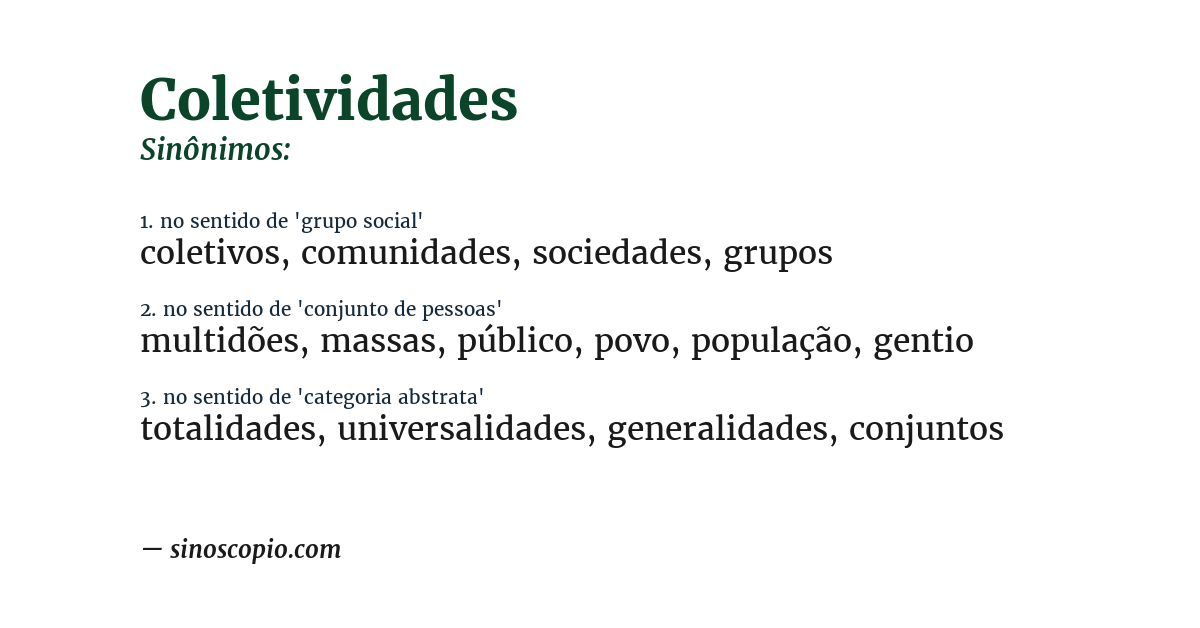 Sinônimo de coletividades