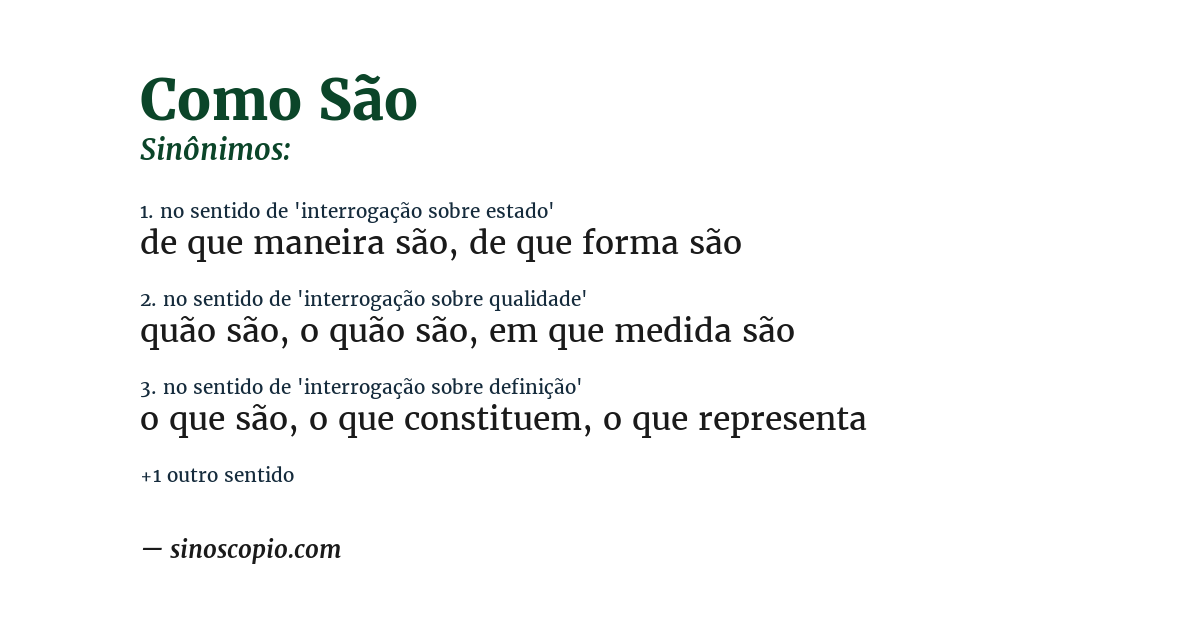 Sinônimo de como são