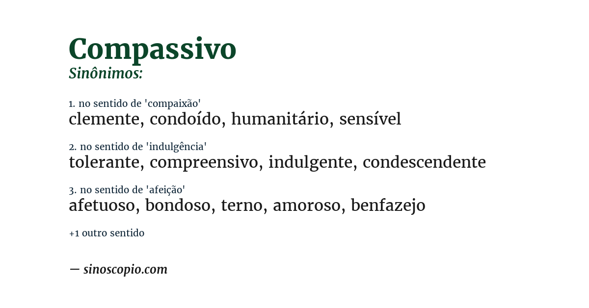 Sinônimo de compassivo