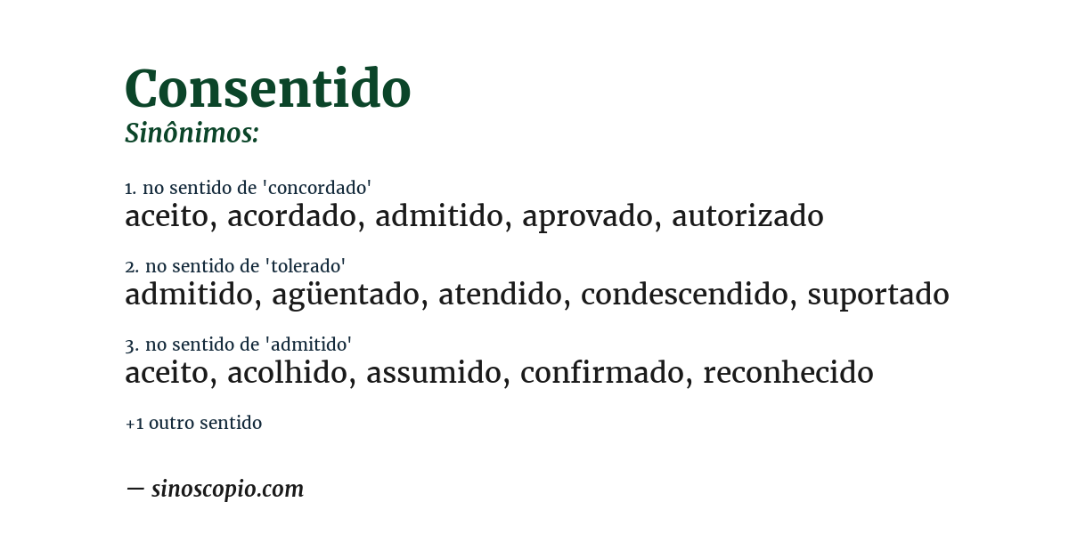 Sinônimo de consentido