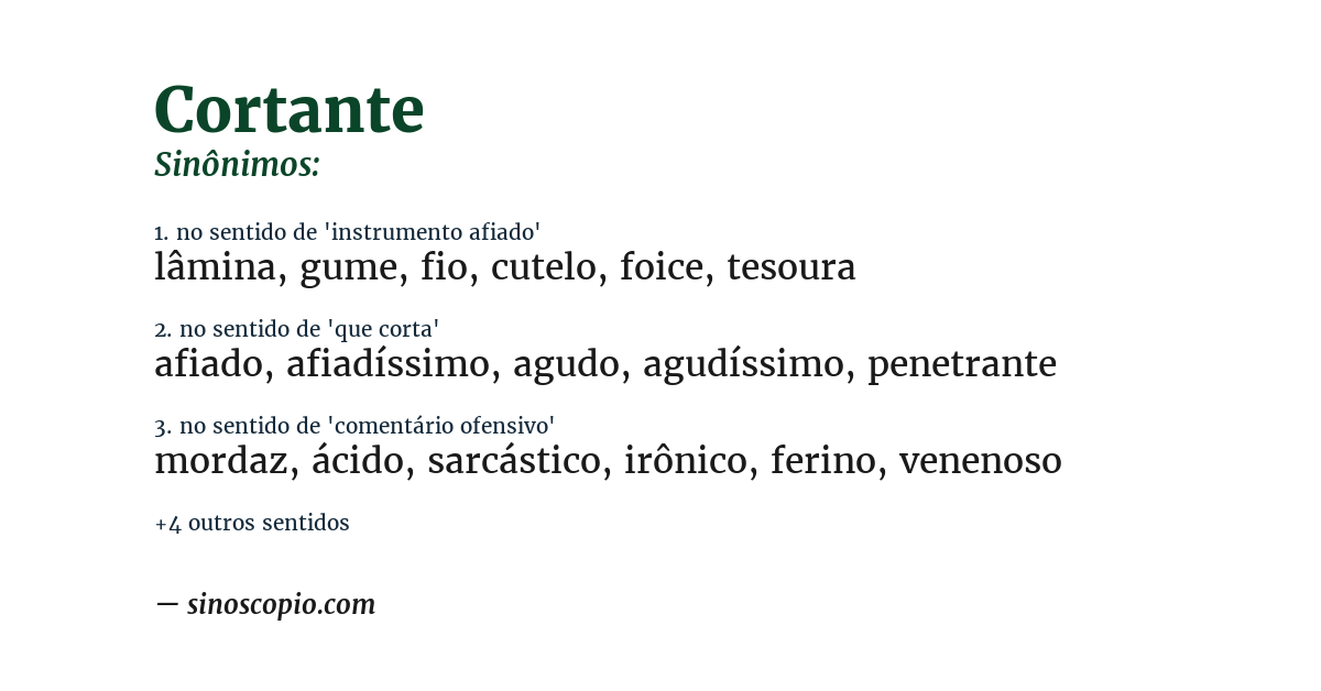Sinônimo de cortante