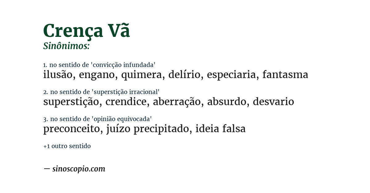 Sinônimo de crença vã