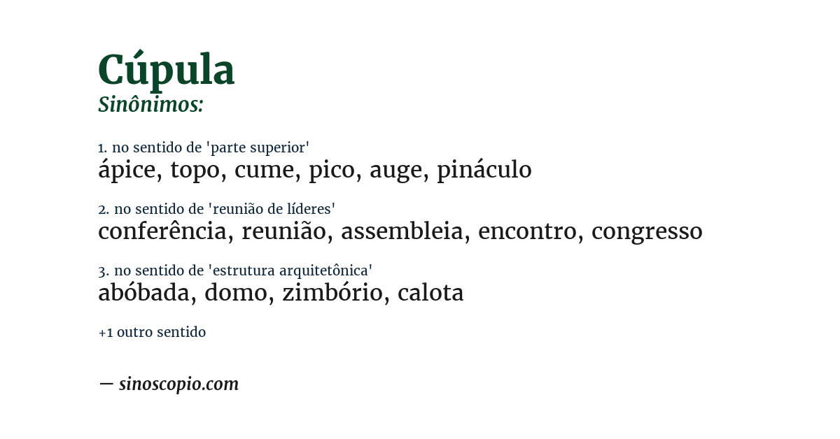 Sinônimo de cúpula