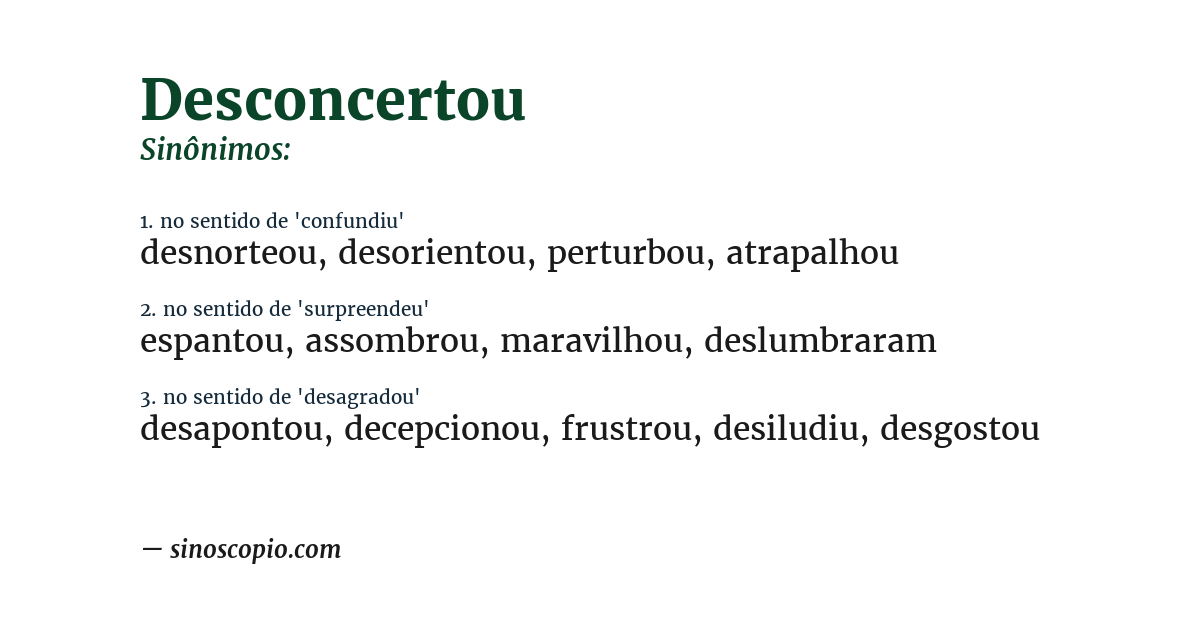 Sinônimo de desconcertou