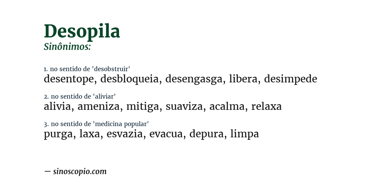 Sinônimo de desopila
