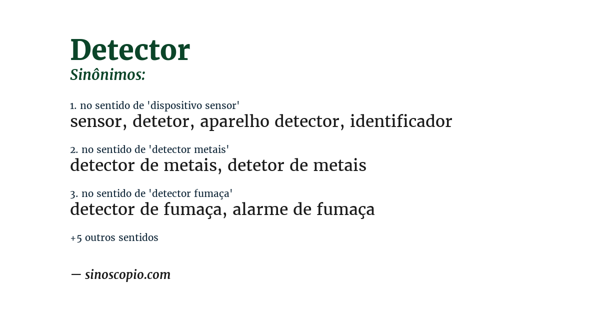 Sinônimo de detector