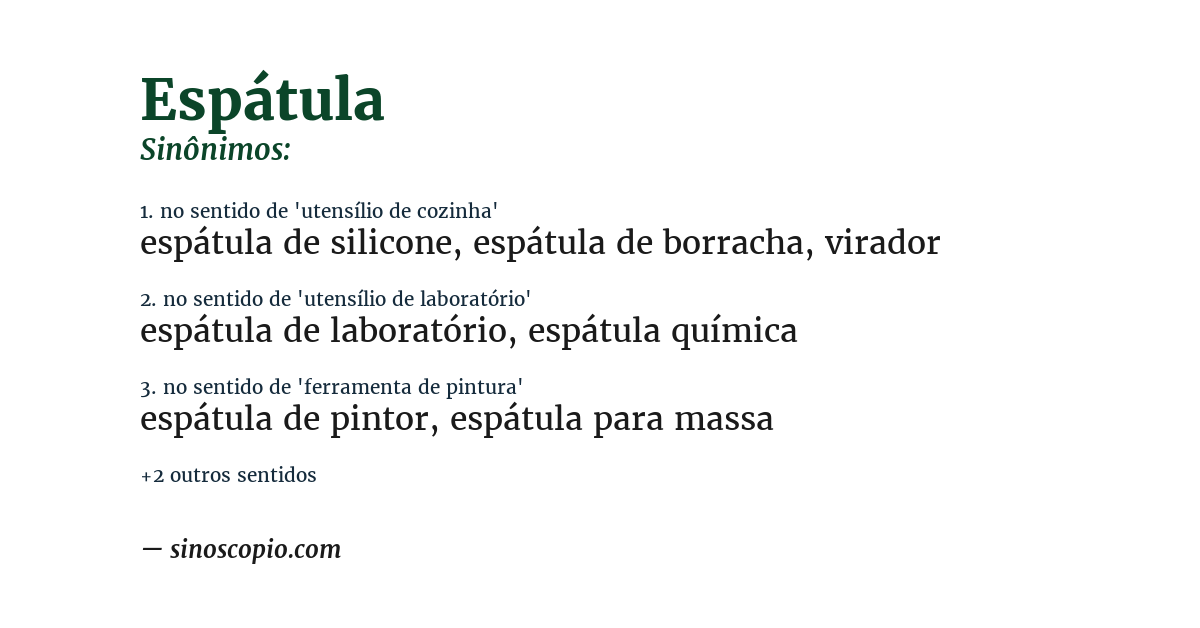 Sinônimo de espátula