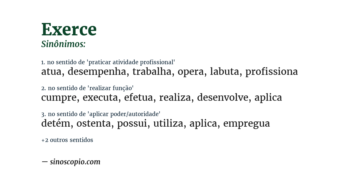 Sinônimo de exerce