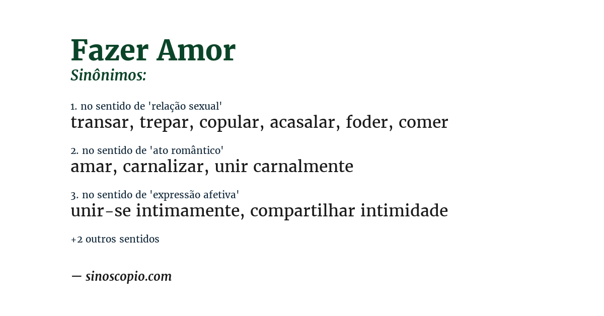 Sinônimo de fazer amor