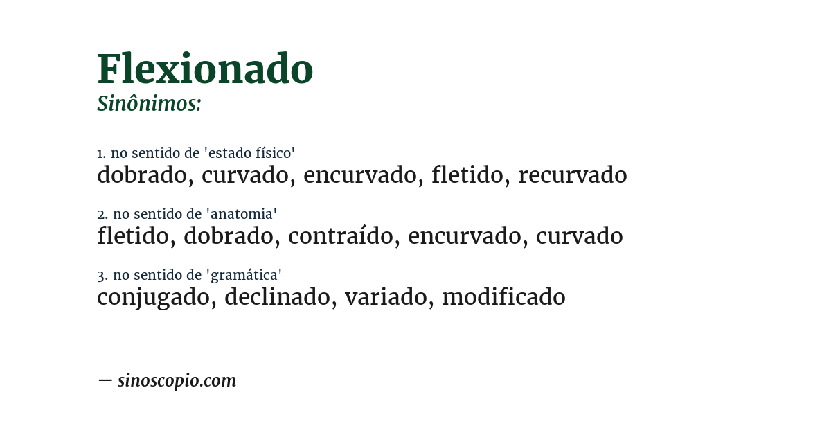 Sinônimo de flexionado
