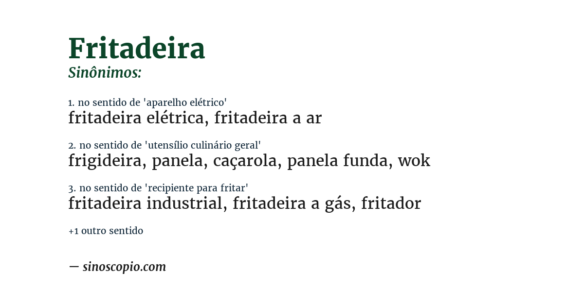 Sinônimo de fritadeira