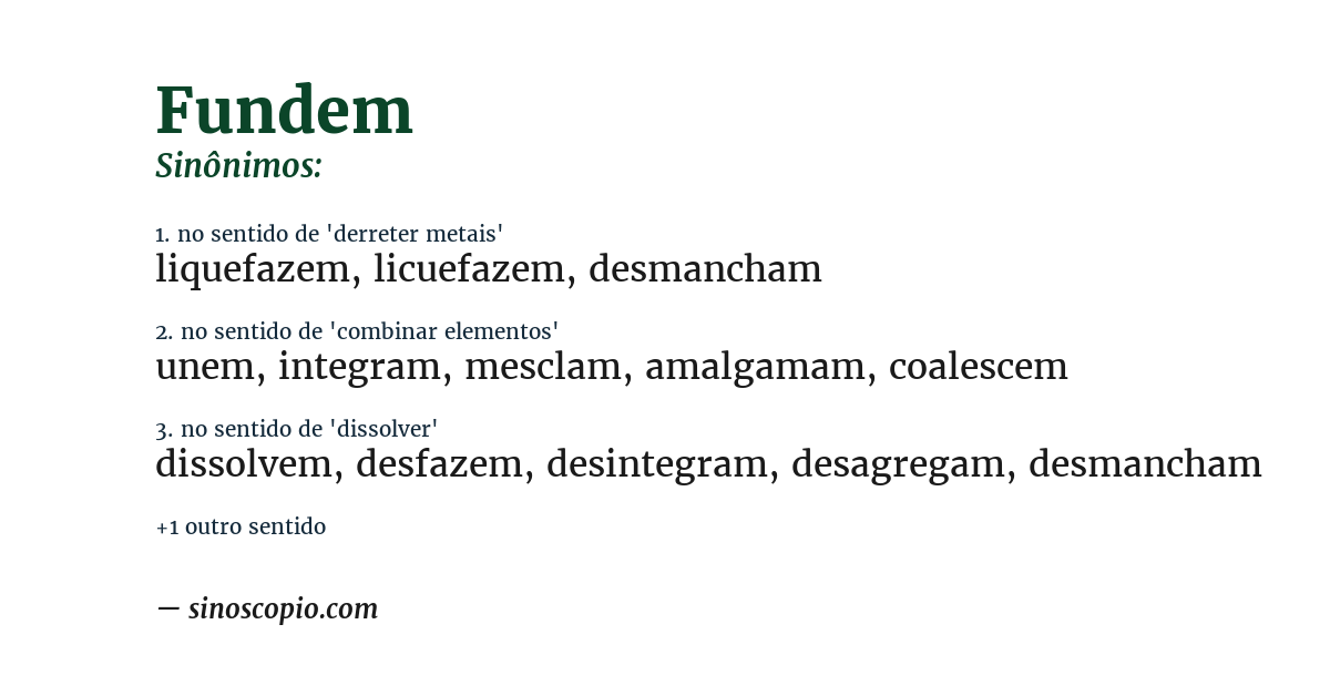 Sinônimo de fundem