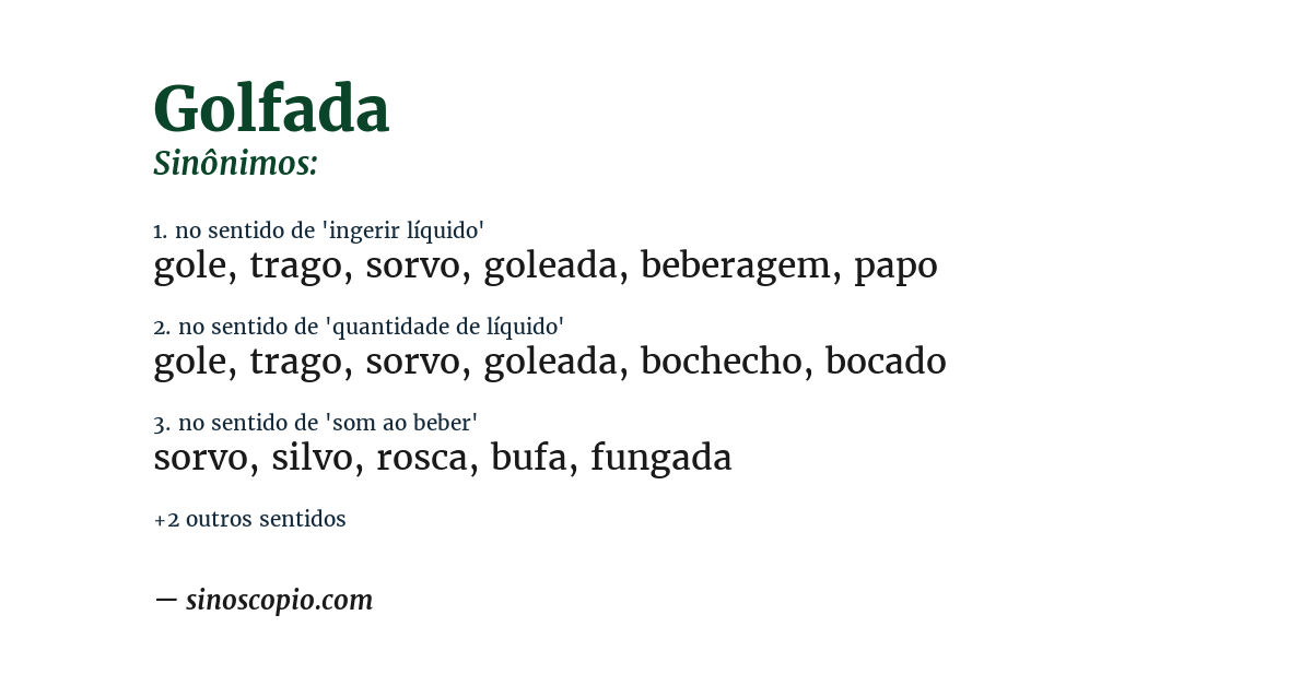 Sinônimo de golfada