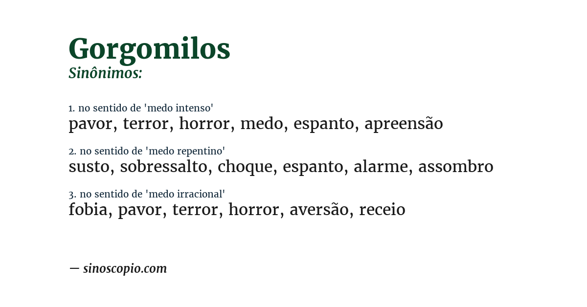 Sinônimo de gorgomilos