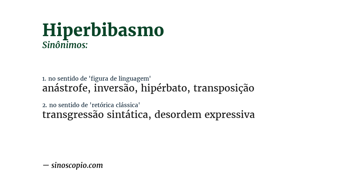 Sinônimo de hiperbibasmo