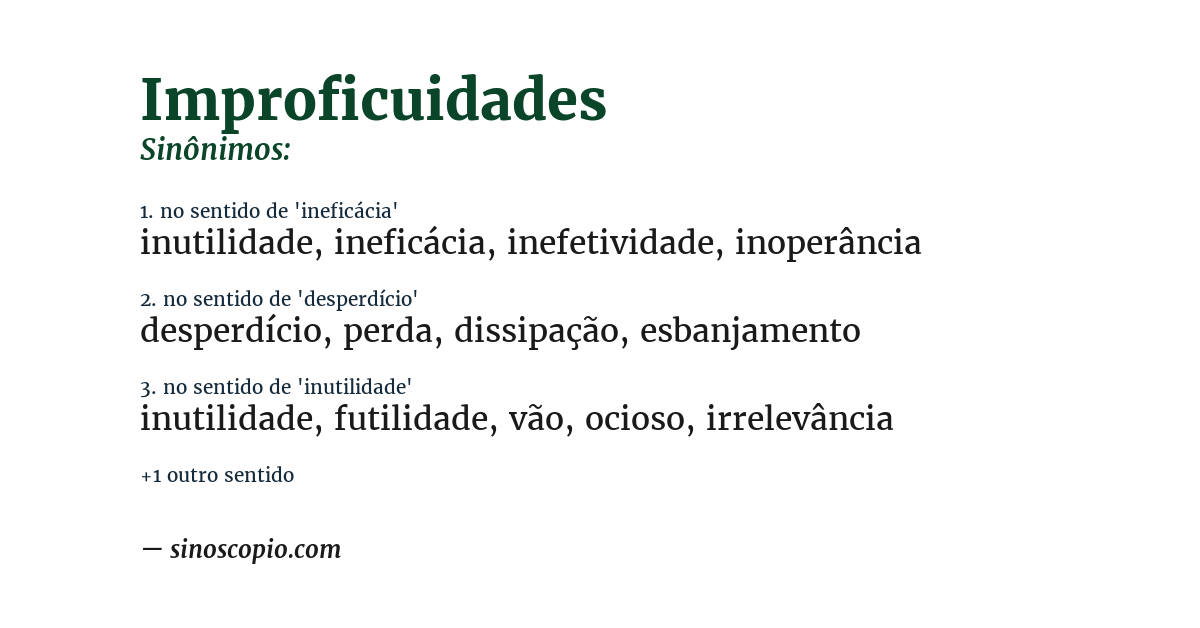 Sinônimo de improficuidades