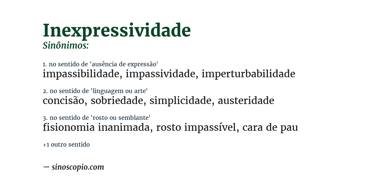Sinônimo de inexpressividade