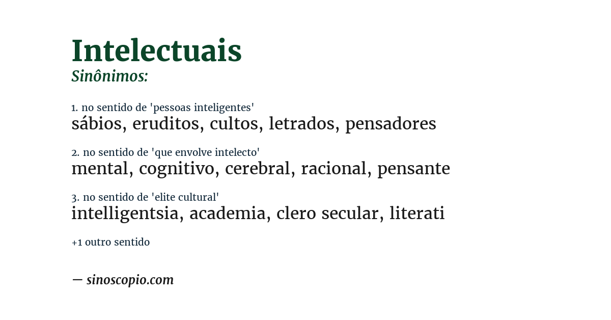 Sinônimo de intelectuais