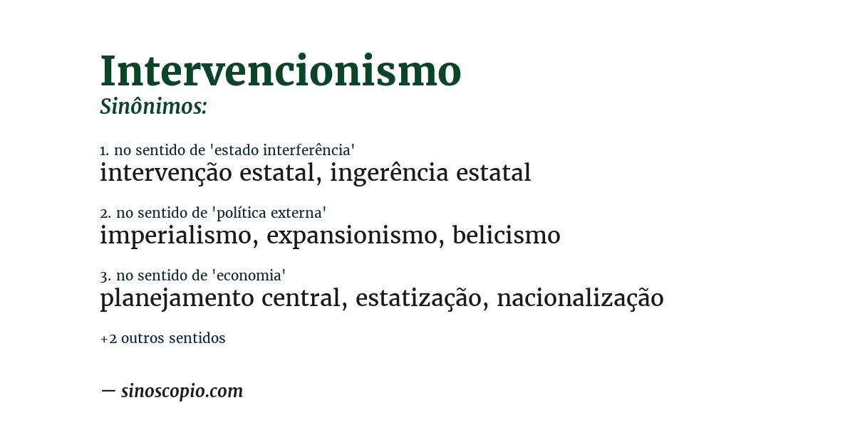 Sinônimo de intervencionismo