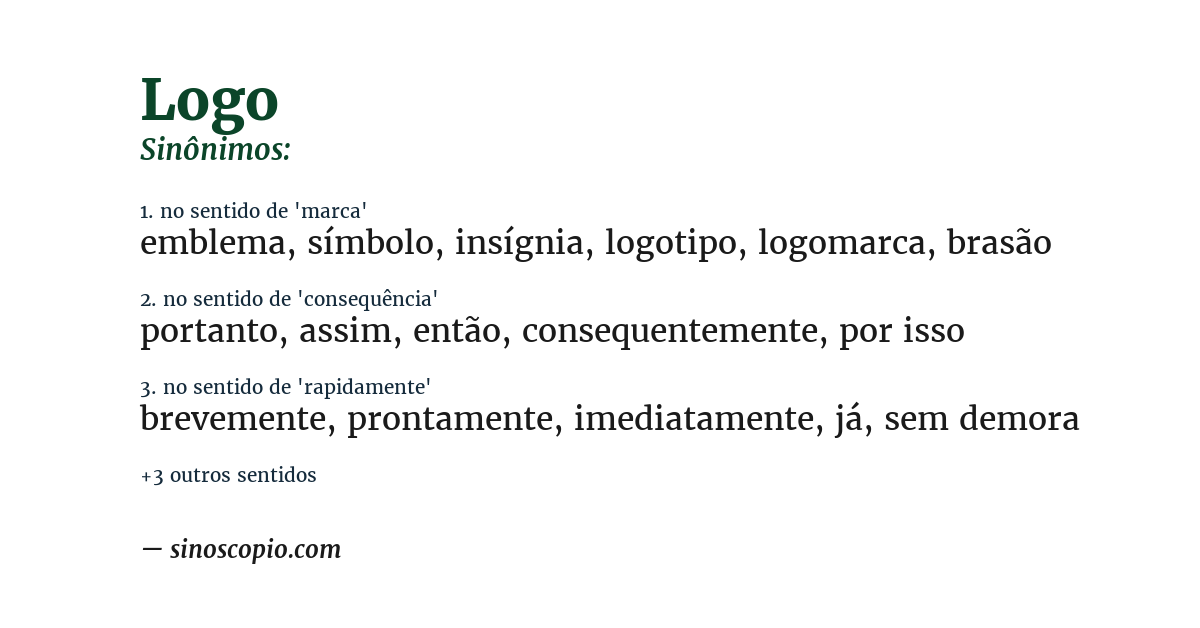 Sinônimo de logo