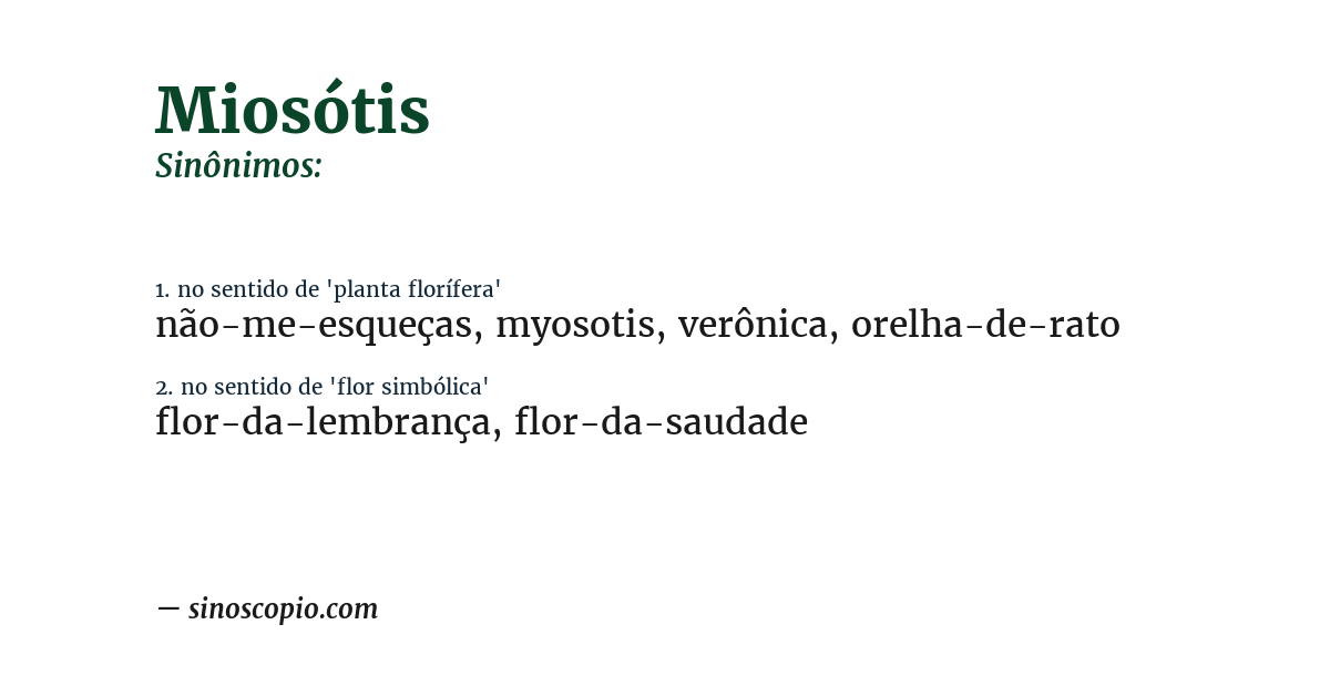 Sinônimo de miosótis