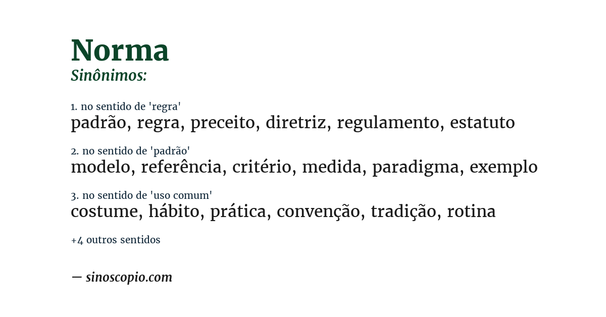 Sinônimo de norma