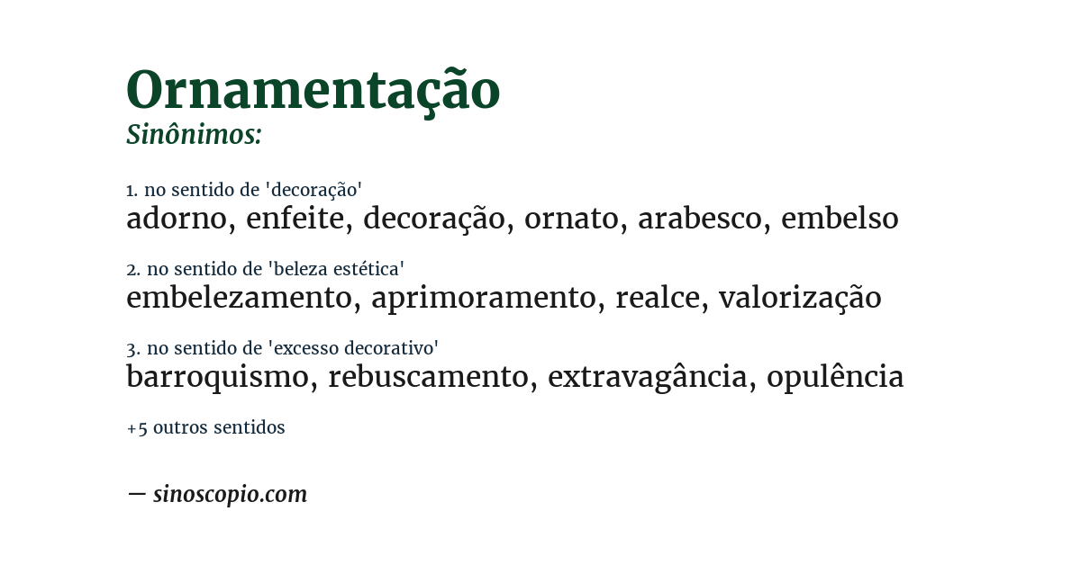 Sinônimo de ornamentação