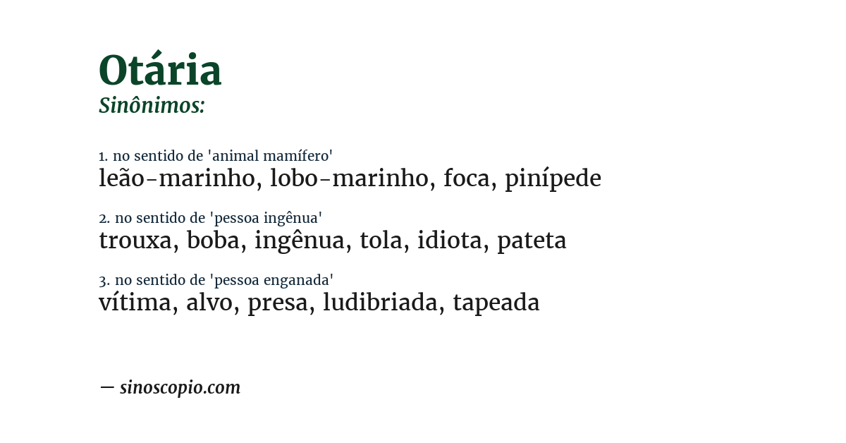 Sinônimo de otária