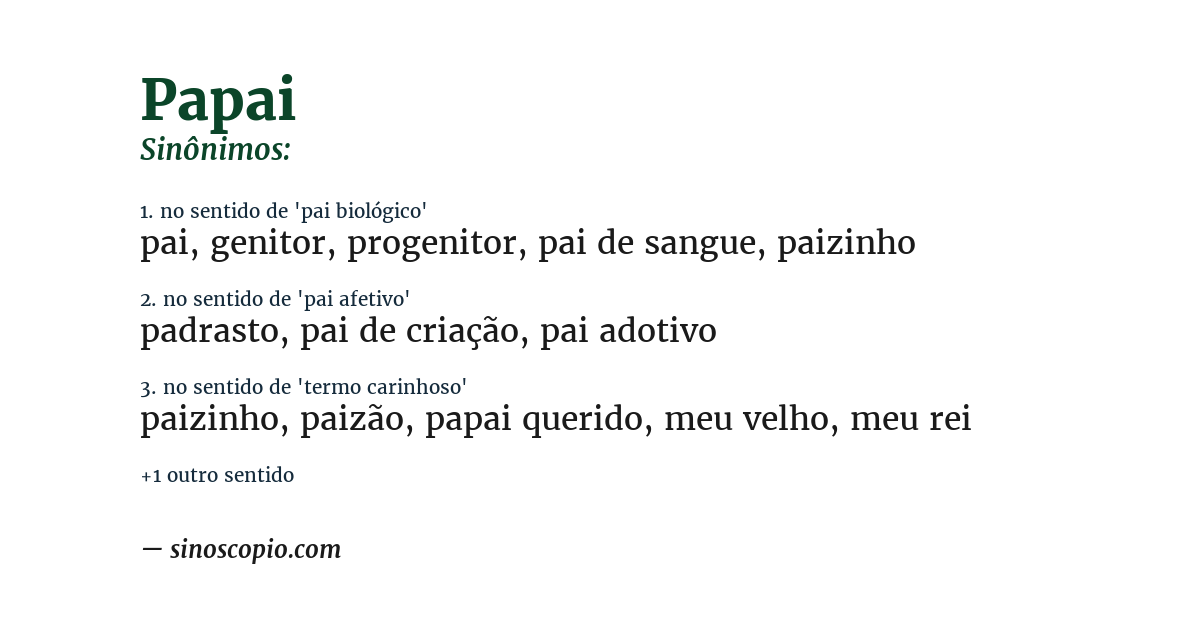 Sinônimo de papai