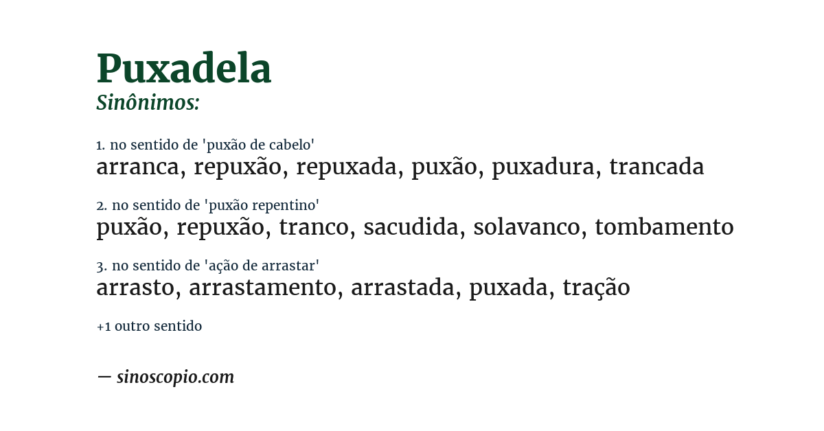 Sinônimo de puxadela
