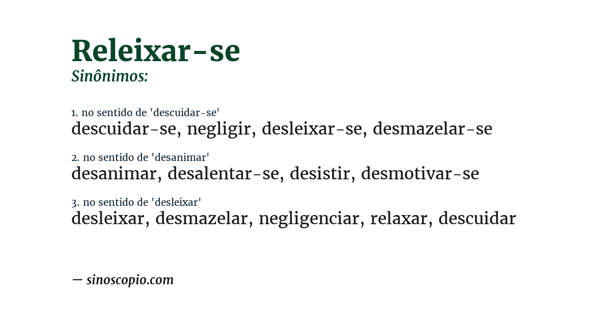 Sinônimo de releixar-se
