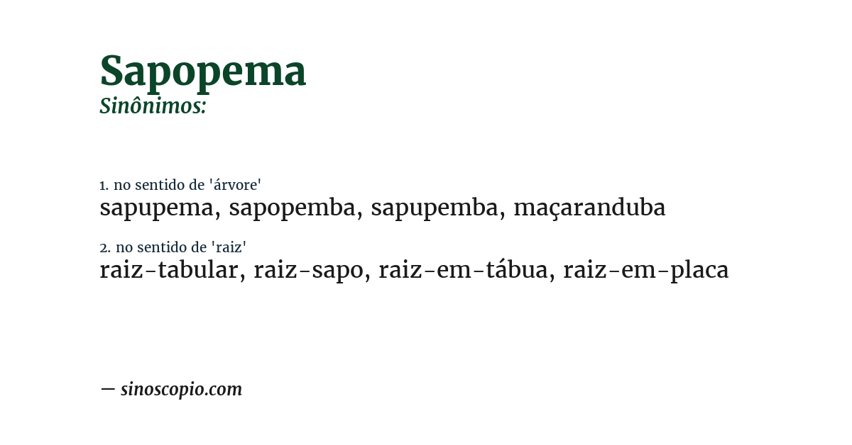 Sinônimo de sapopema