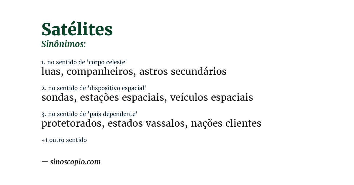 Sinônimo de satélites