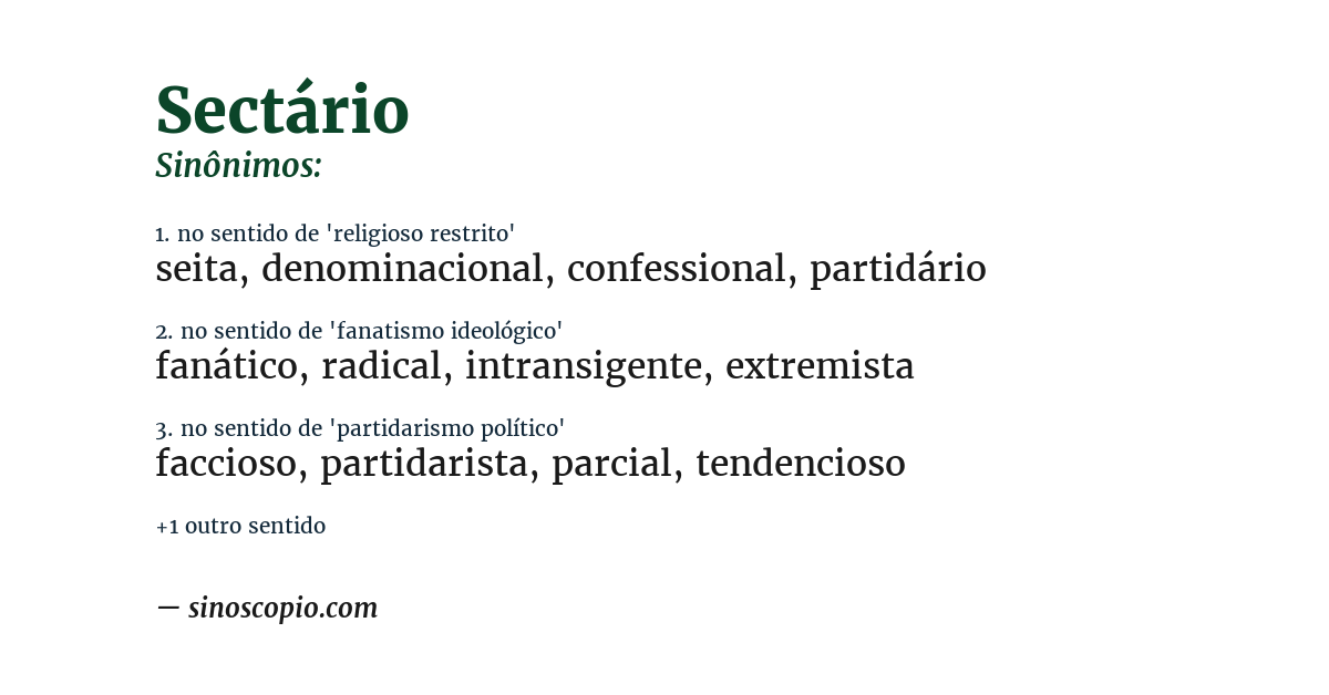 Sinônimo de sectário