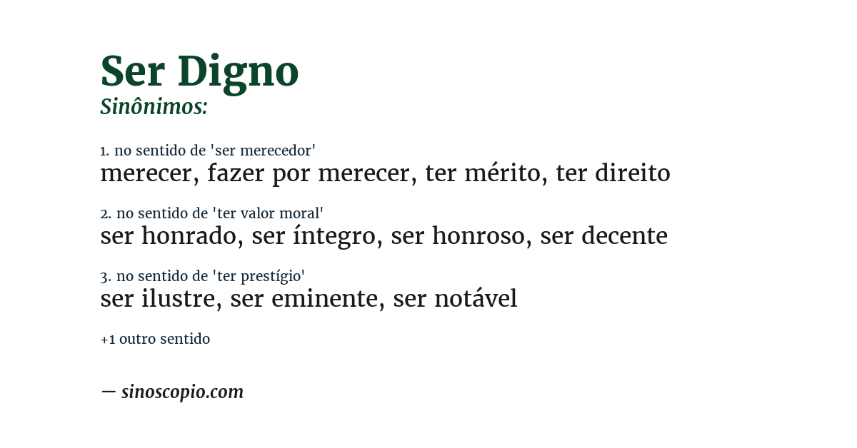 Sinônimo de ser digno