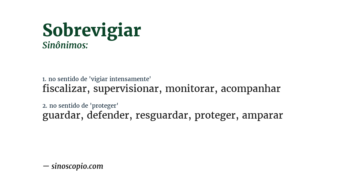 Sinônimo de sobrevigiar