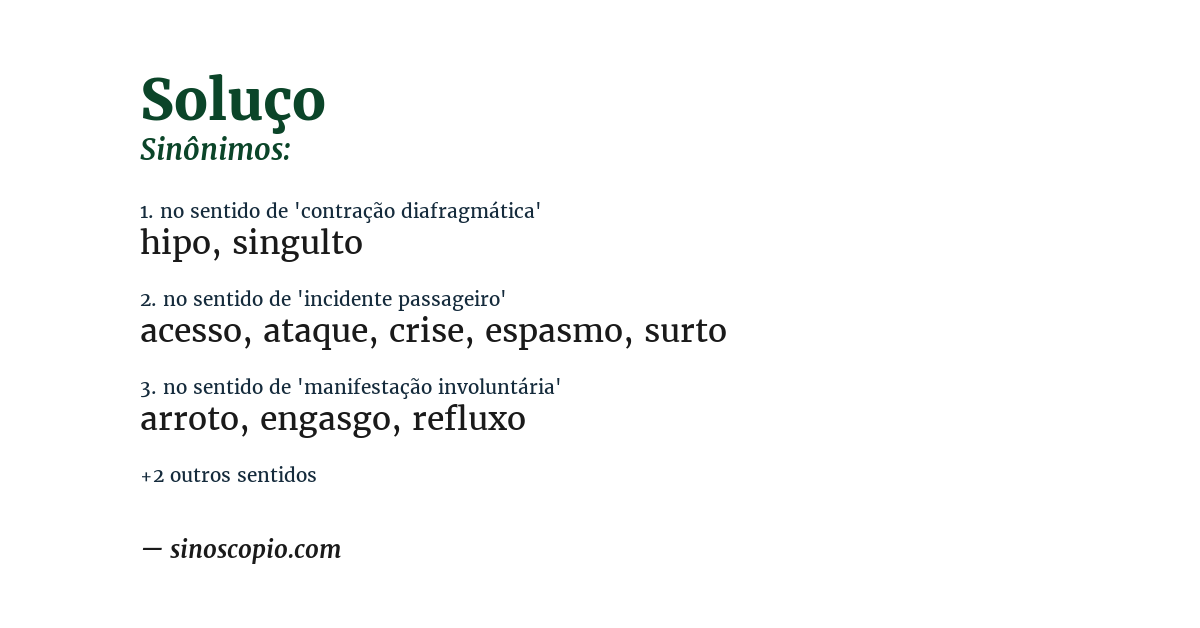 Sinônimo de soluço
