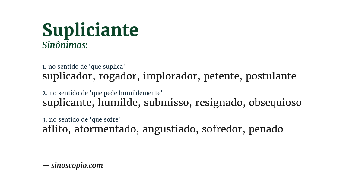 Sinônimo de supliciante