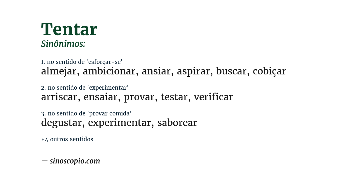 Sinônimo de tentar