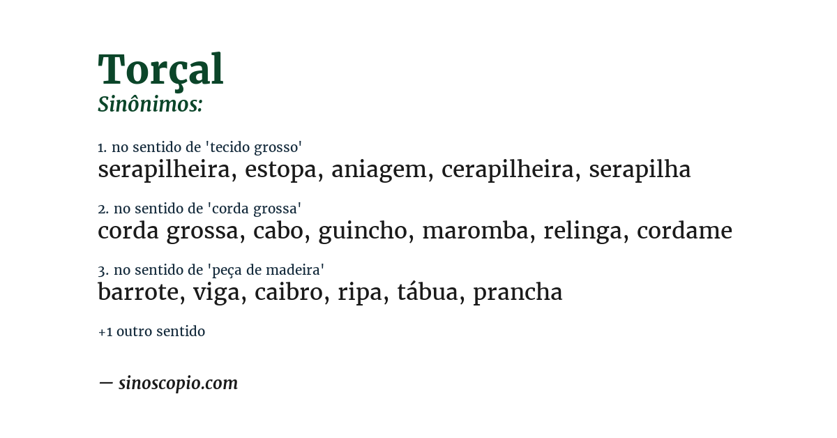 Sinônimo de torçal