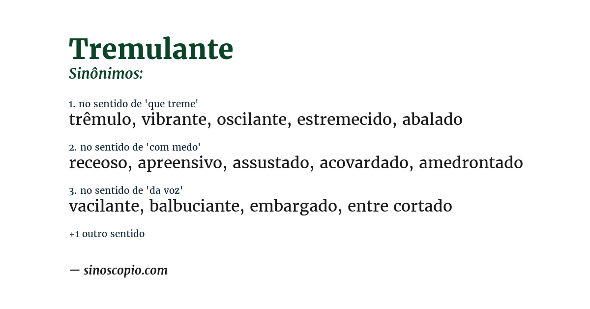 Sinônimo de tremulante
