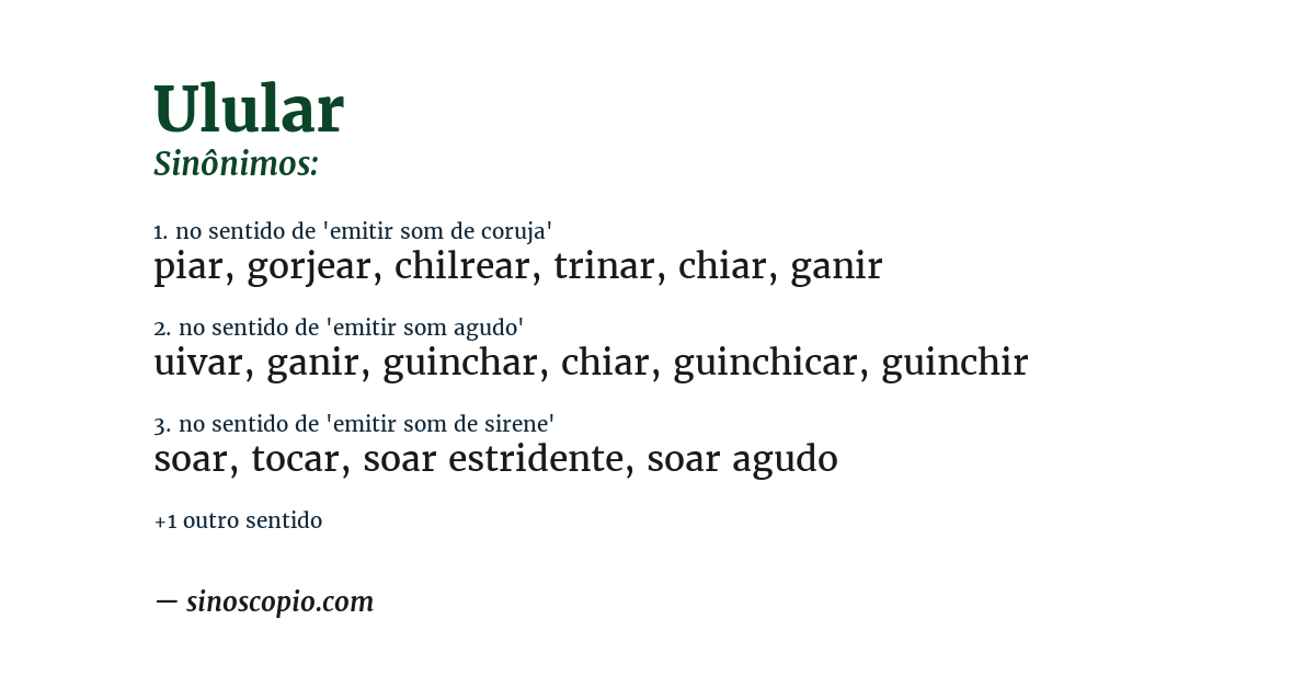 Sinônimo de ulular