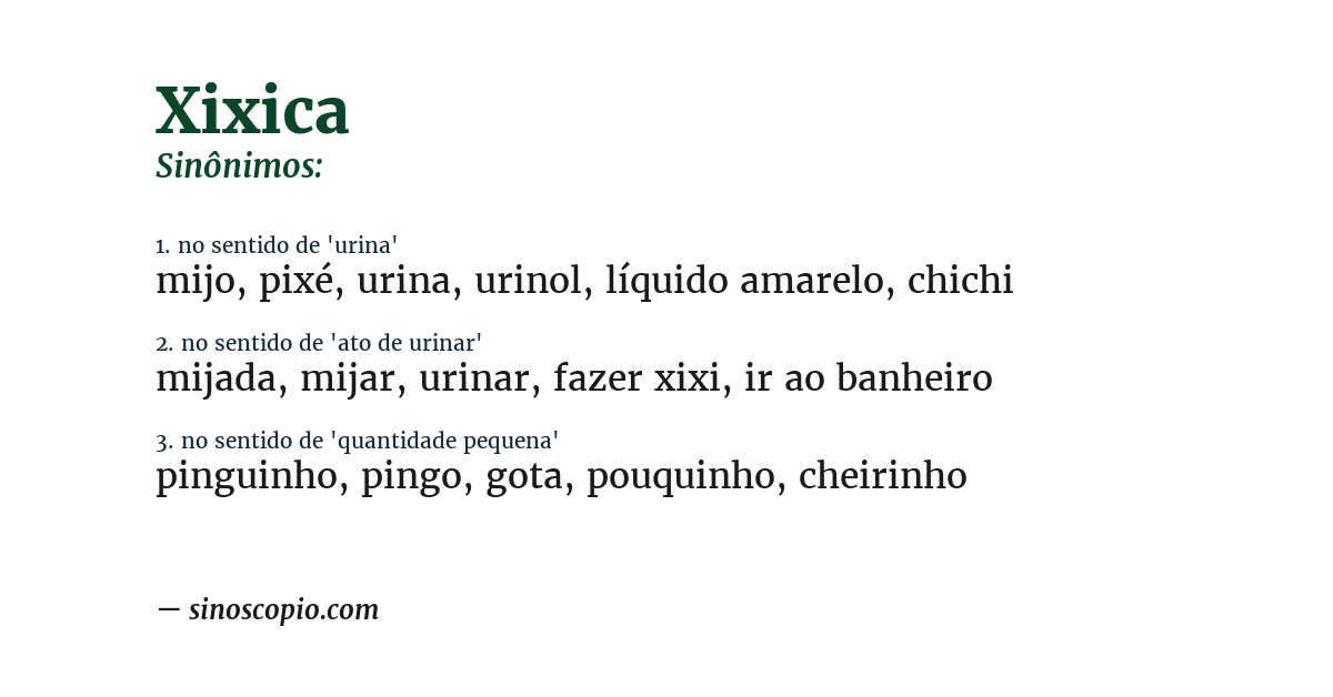 Sinônimo de xixica