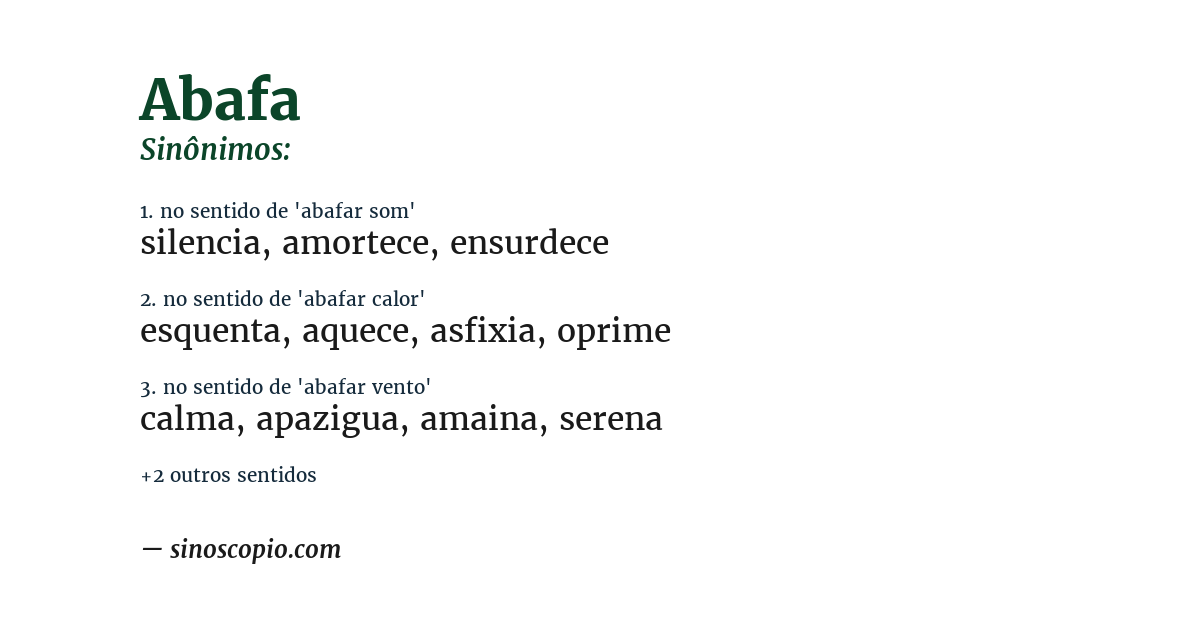 Sinônimo de abafa