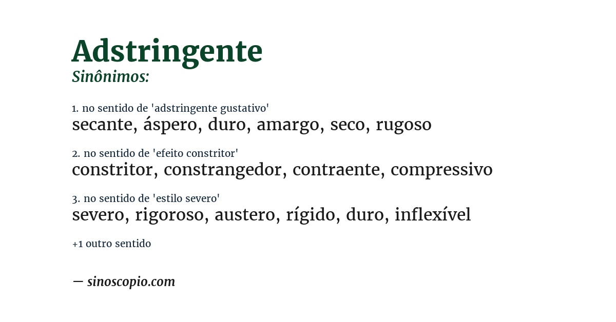 Sinônimo de adstringente