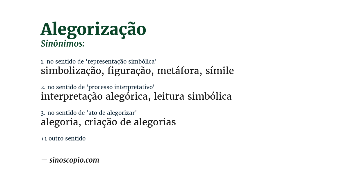Sinônimo de alegorização