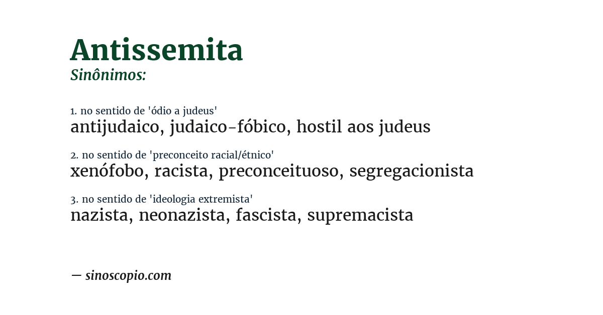 Sinônimo de antissemita