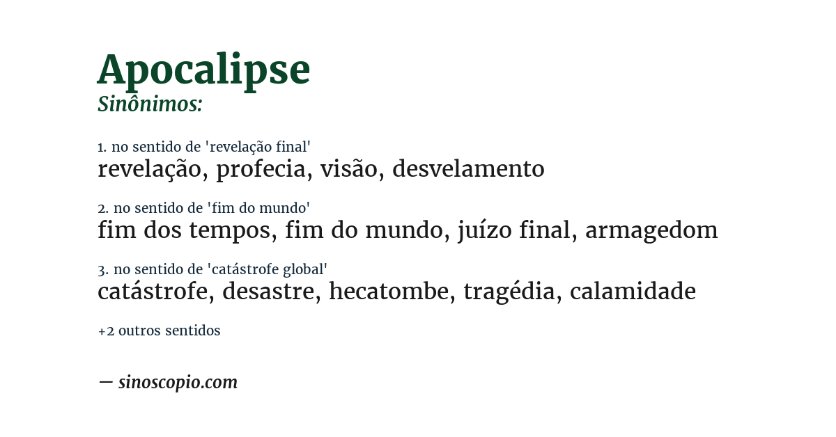 Sinônimo de apocalipse