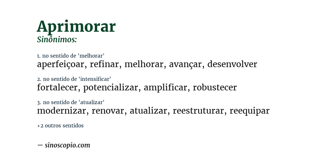 Sinônimo de aprimorar
